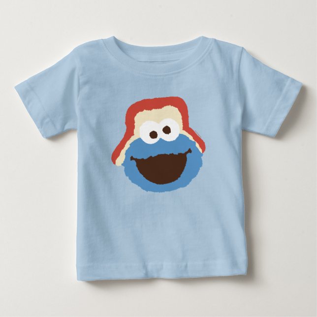 T-shirt Pour Bébé Visage de monstre de cookie en forêt (Devant)
