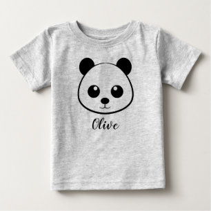 T-shirt Pour Bébé Visage de Panda Mignon Bébé Personnalisé – Panda D