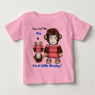 T-shirt Pour Bébé Visage de singe (Chemise de bébé pour filles)