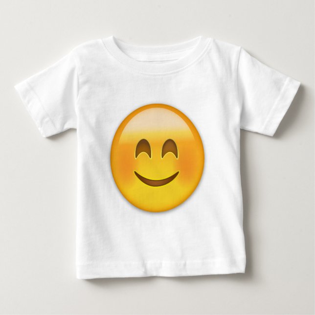T-shirt Pour Bébé Visage de sourire avec les yeux de sourire Emoji (Devant)