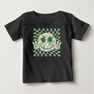 T-shirt Pour Bébé Visage de sourire de trèfle drôle de jour de Saint