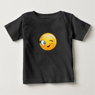 T-shirt Pour Bébé Visage d'Emoji clin d'œil adorable - Soyez heureux