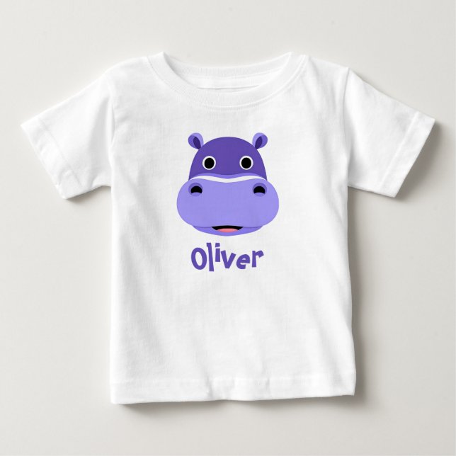 T-shirt Pour Bébé Visage d'Hippopotame Heureux (Devant)