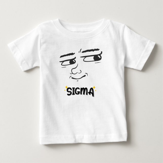 T-shirt Pour Bébé Visage Sigma amusant - Mindset Alpha avec torsion (Devant)