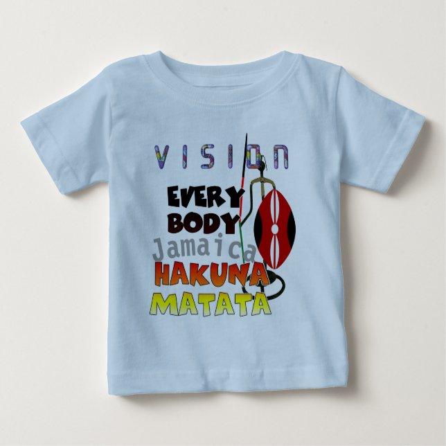 T-shirt Pour Bébé Vision Tout le monde Jamaïque Hakuna Matata (Devant)