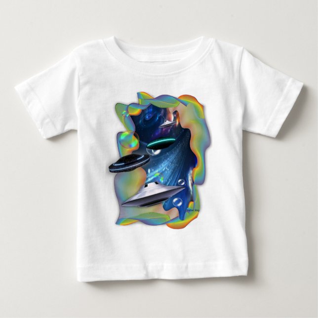 T-shirt Pour Bébé Visiteurs de l'espace (Devant)