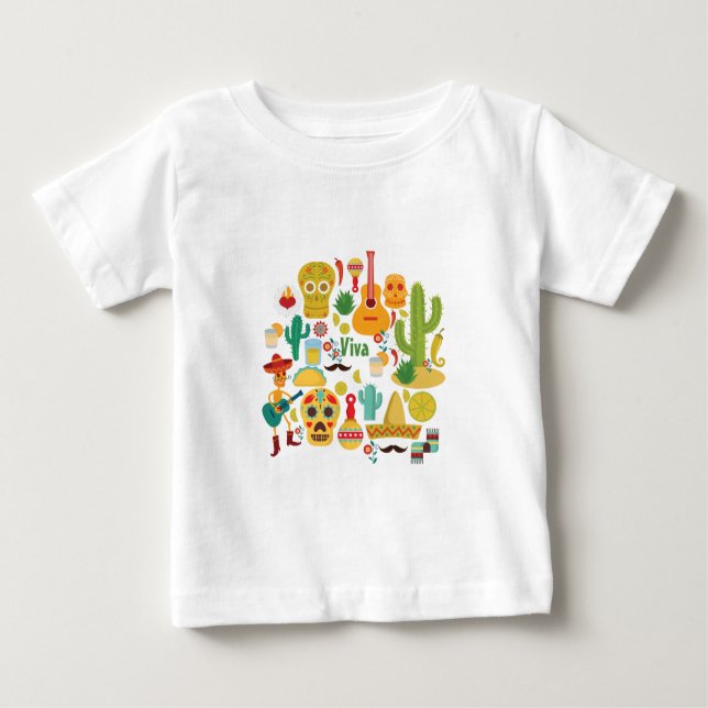 T-shirt Pour Bébé viva mexique (Devant)