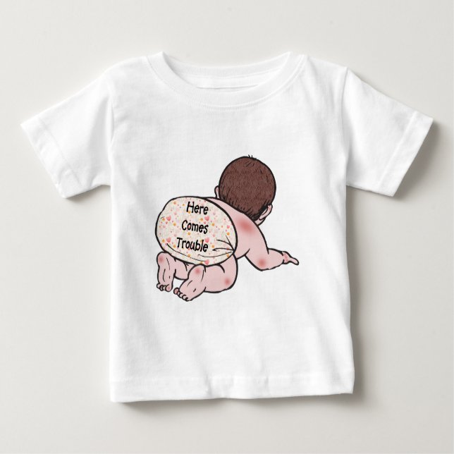T-shirt Pour Bébé Voici Le Bébé Trouble (Devant)