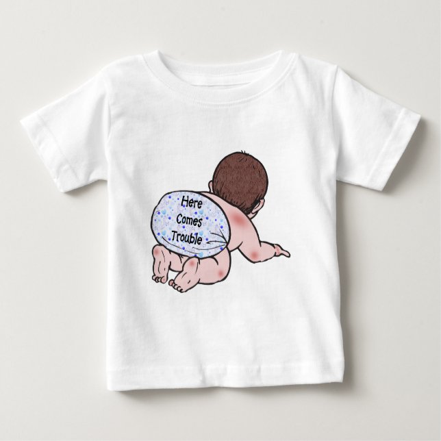 T-shirt Pour Bébé Voici Le Bébé Trouble (Devant)