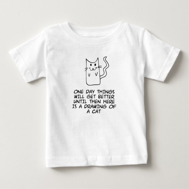 T-shirt Pour Bébé Voici le dessin d'un chat (Devant)