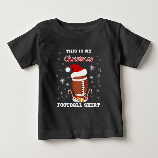 T-shirt Pour Bébé Voici ma chemise de football de Noël avec des snac (Devant)