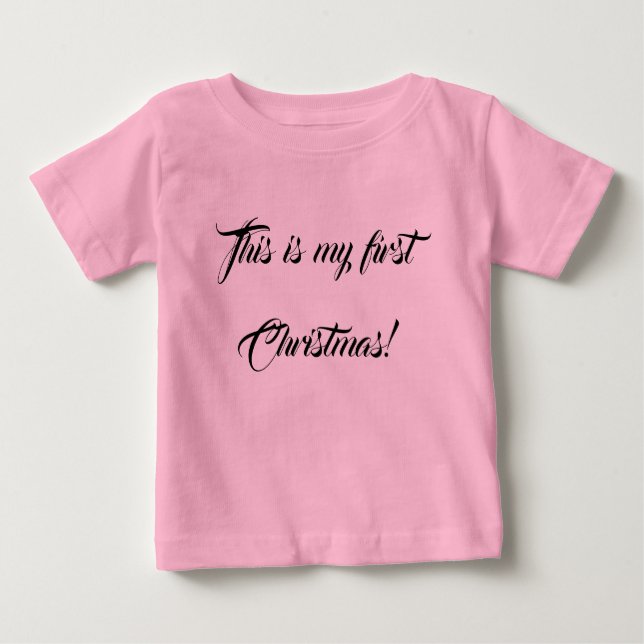 T-shirt Pour Bébé Voici ma première annonce de Noël (Devant)