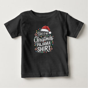 T-shirt Pour Bébé Voici Mon Pyjama de Noël Fête de famille des chemi