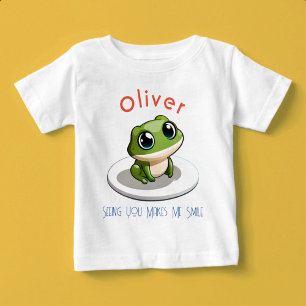 T-shirt Pour Bébé Voir Vous Me Fait Sourire Nom Personnalisé