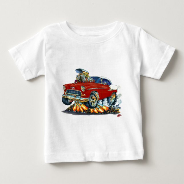 T-shirt Pour Bébé Voiture 1955 marron de Chevy Belair (Devant)