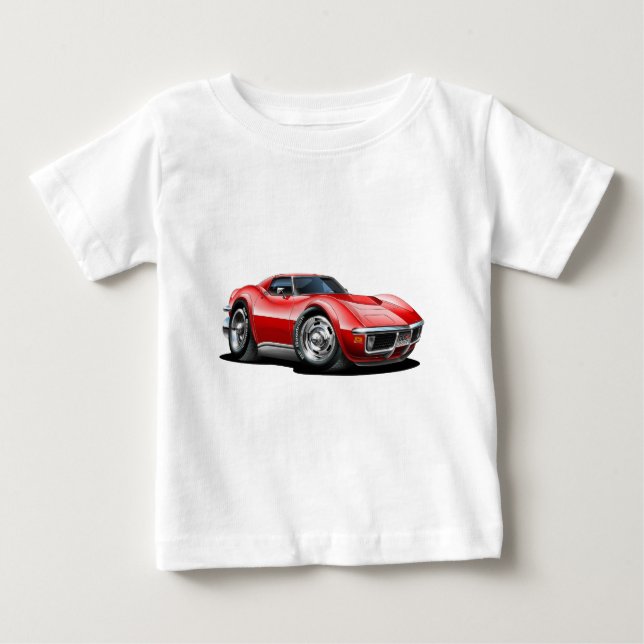 T-shirt Pour Bébé Voiture 1968-72 de rouge de Corvette (Devant)
