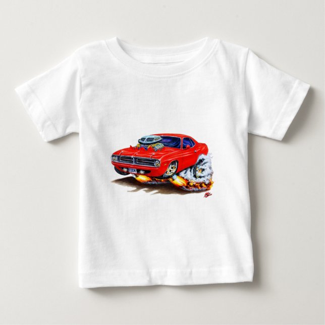 T-shirt Pour Bébé Voiture 1970 de rouge de Cuda (Devant)