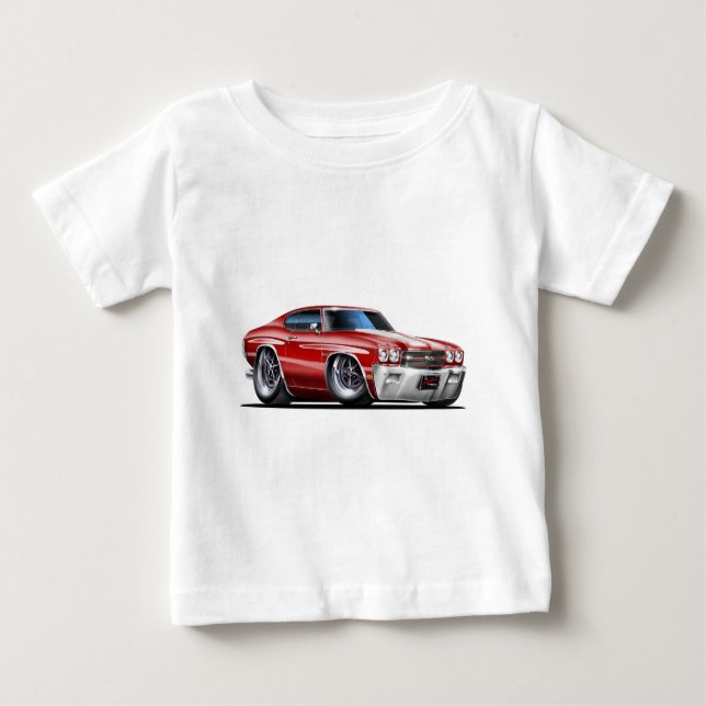 T-shirt Pour Bébé Voiture 1970 Marron-Blanche de Chevelle (Devant)