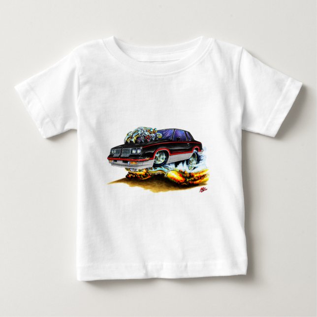 T-shirt Pour Bébé Voiture 1984-88 Noir-Grise de Hurst Olds (Devant)