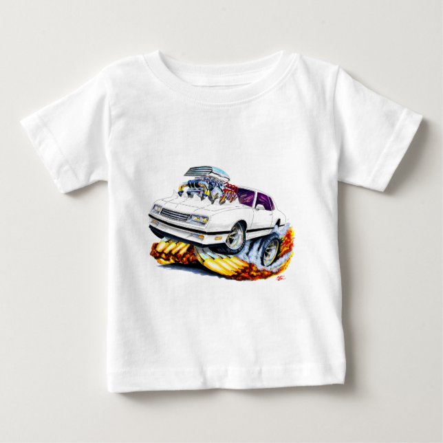 T-shirt Pour Bébé Voiture 1986-88 Blanc-Noire de Monte Carlo (Devant)