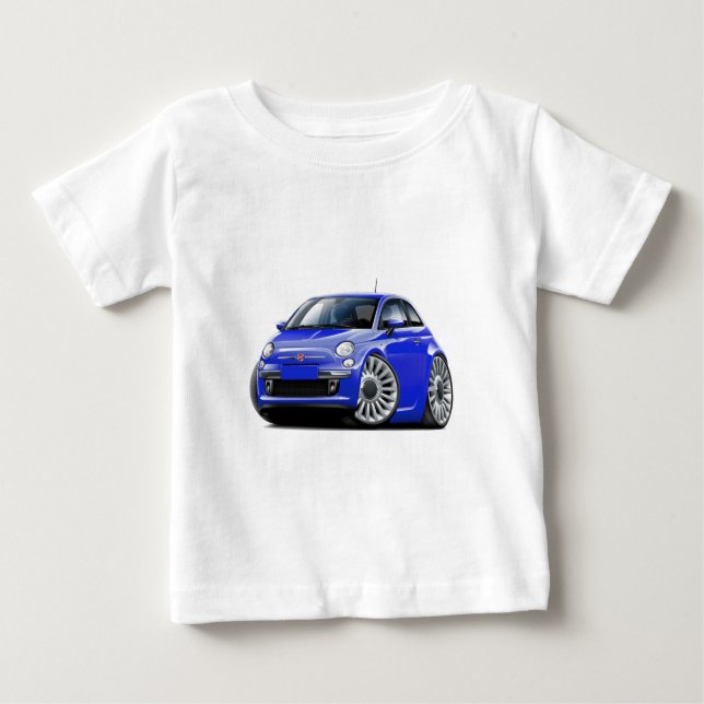 T-shirt Pour Bébé Voiture bleue Fiat 500 (Devant)