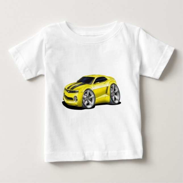 T-shirt Pour Bébé Voiture Camaro Jaune-Noire 2010-11 (Devant)