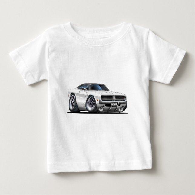 T-shirt Pour Bébé Voiture de blanc de chargeur de Dodge (Devant)