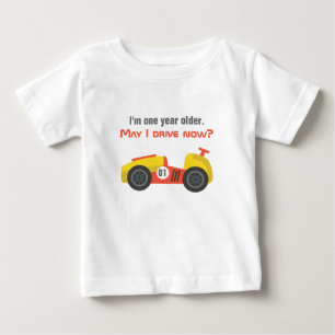 T-shirt Pour Bébé Voiture de course, Anniversaire Garçon, assez vieu