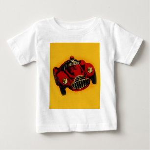 T-shirt Pour Bébé Voiture de course automobile jaune rouge