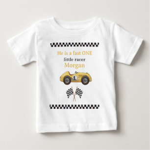 T-shirt Pour Bébé Voiture de course jaune rapide pour les enfants Pr