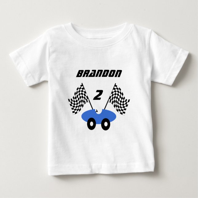 T-shirt Pour Bébé Voiture de course/ Personnalisable (Devant)