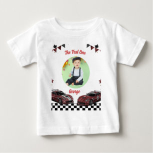 T-shirt Pour Bébé Voiture de course rouge et noir rapide un enfant p