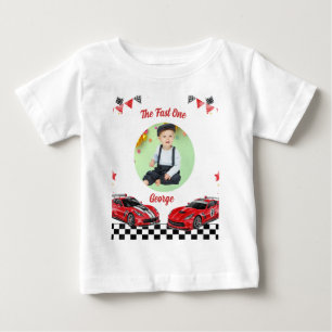 T-shirt Pour Bébé Voiture de course rouge et noir rapide un enfants