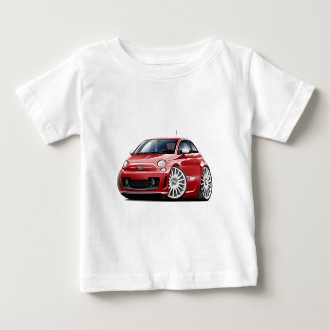 T-shirt Pour Bébé Voiture de rouge de Fiat 500 Abarth (Devant)
