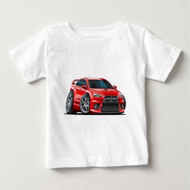 T-shirt Pour Bébé Voiture de rouge de Mitsubishi Evo (Devant)
