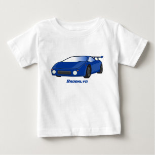 T-shirt Pour Bébé Voiture de sport bleue avec illustration airfos