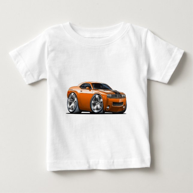 T-shirt Pour Bébé Voiture d'orange de challengeur de Dodge (Devant)