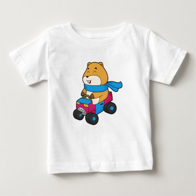 T-shirt Pour Bébé Voiture Hamster (Devant)