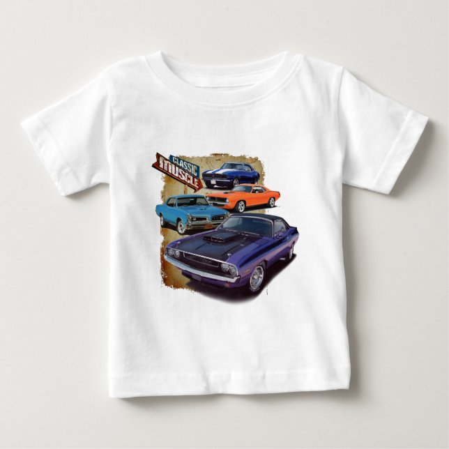 T-shirt Pour Bébé Voitures musicales américaines (Devant)