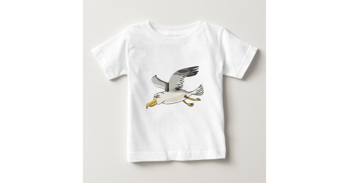 T Shirt Pour Bebe Vol De Mouette De Bande Dessinee Aerien Zazzle Fr