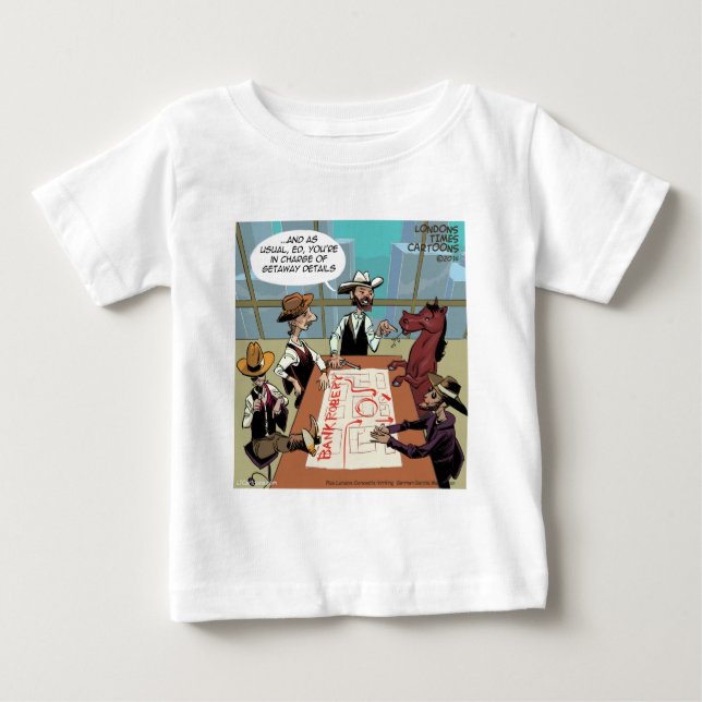 T-shirt Pour Bébé Voleur de banque à cheval drôle (Devant)