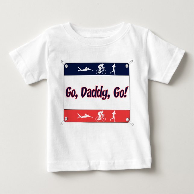 T-shirt Pour Bébé Vont le papa vont - triathlon (Devant)