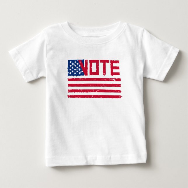 T-shirt Pour Bébé Vote avec vote avec drapeau américain (Devant)