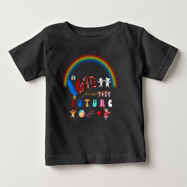 T-shirt Pour Bébé Voter pour nos futurs enfants (Devant)
