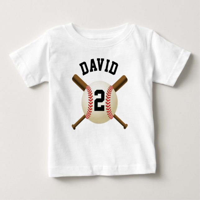 T-shirt Pour Bébé Votre équipe sportive de baseball sur mesure (Devant)