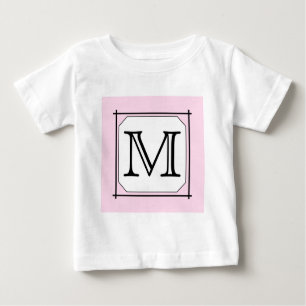 T-shirt Pour Bébé Votre lettre. Monogramme fait sur commande. Blanc