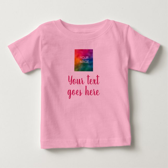 T-shirt Pour Bébé Votre modèle tendance de texte de photo et de scri (Devant)
