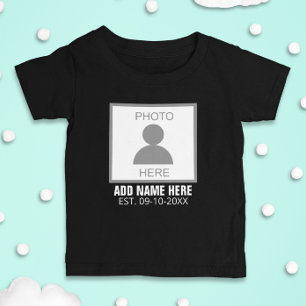 T-shirt Pour Bébé Votre photo ici Nom et âge