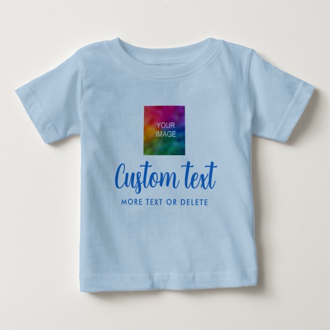 T-shirt Pour Bébé Votre texte personnalisé Télécharger une photo Jer (Devant)