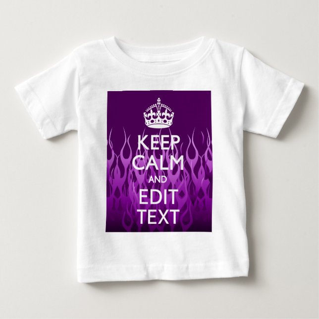 T-shirt Pour Bébé Votre texte sur Garder le calme sur Purple Racing  (Devant)